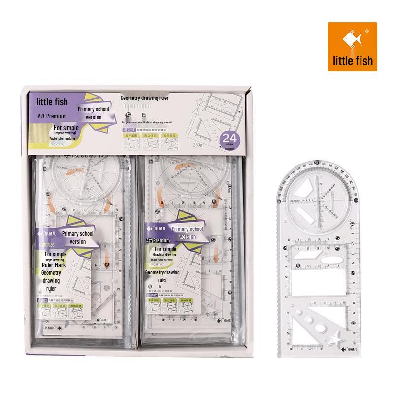 Little Fish Multifunctional Geometric Ruler for Students