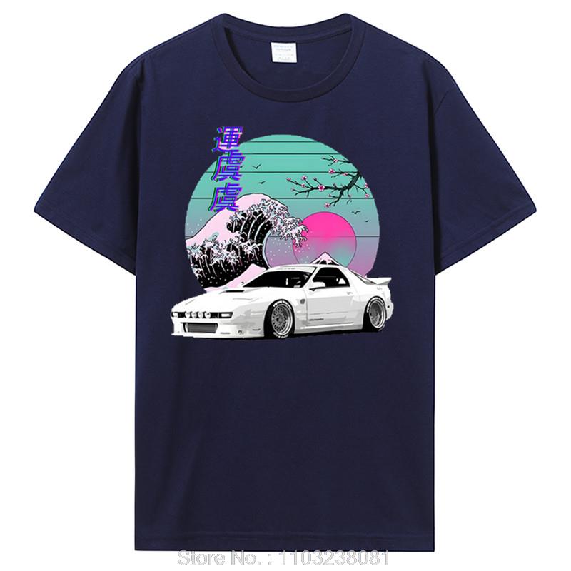 Initial D TShirt For Japanese Vaporwave JDM Legend Car RX T Shirt Harajuku Japanese Cars Unisex Cotton Classic TShirt