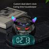 Bluetooth Speaker Audio with LED Digital Alarm Clock Music Player Wireless Ball Shape Clock Speaker Little Devil Speaker Dual Alarm Clock
