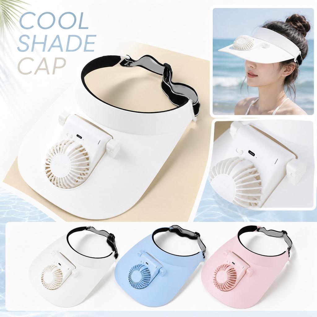 Color USB Charging Sun Hat with Extended - 3- with Fan for