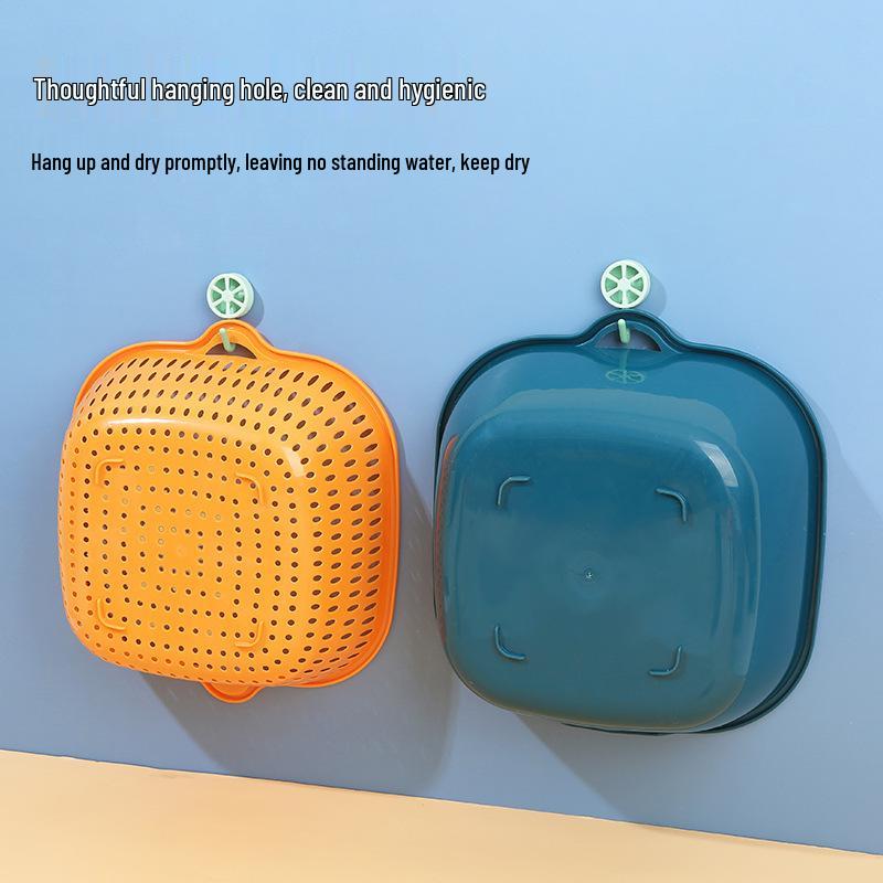 Thickened Six-Piece Double-Layer Drain Basket Set for Kitchen and Produce Washing