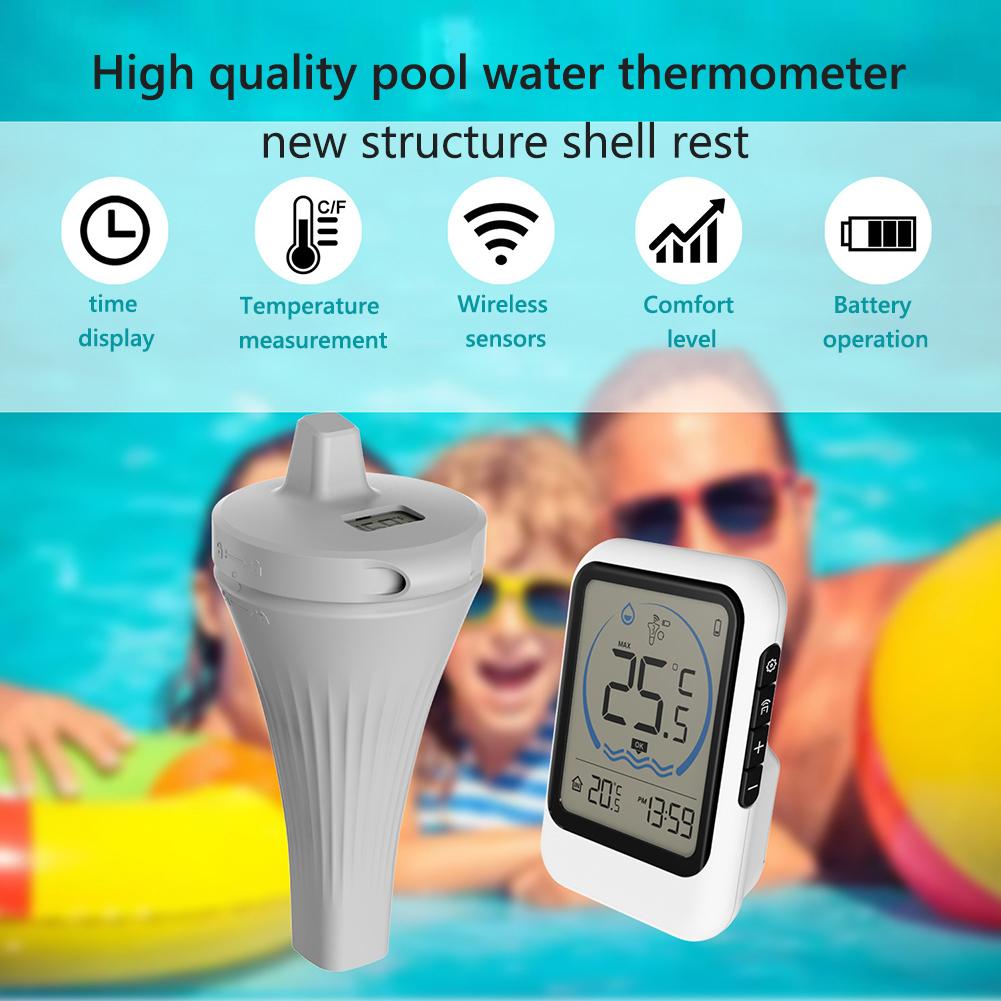 Digital Swimming Pool Floating Thermometer Waterproof Wireless Pool Temperature Monitor, Easy Read for Ice Bath Tub Fishbowl