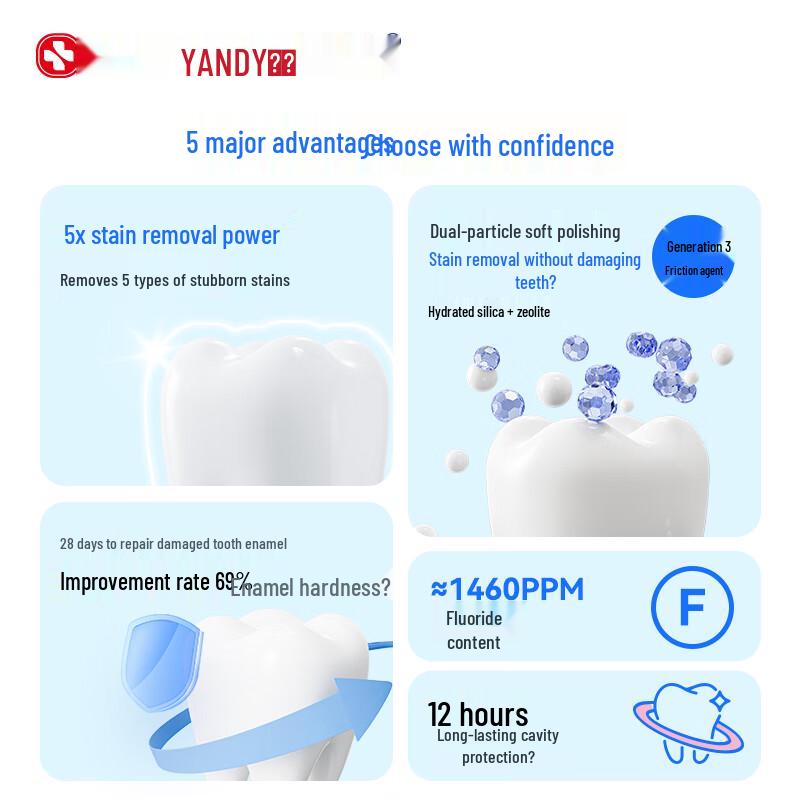 YANDY High Fluoride Whitening & Anti-Cavity Toothpaste