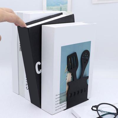 Metal Book Ends for Shelves Black Kitchen Essentials Design Bookends for Home Office Decor Heavy Duty Non-skid Book Ends Stationery Supplies