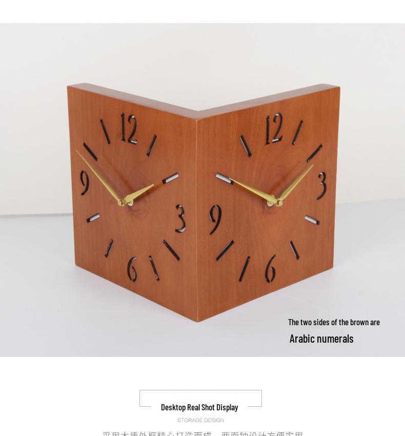 Modern Nordic Dual-Faced Silent Wall Clock for Living Room Decor