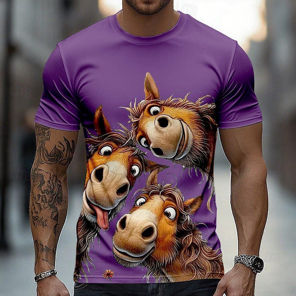 3D Digital Printing Men's Casual Round-neck Short-sleeved T-shirt