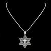 Je Hexagram Kreuz Symbol Anhänger Halskette für Damen Herren Edelstahl Israel Davidstern Kette Schmuck N2595-5S02