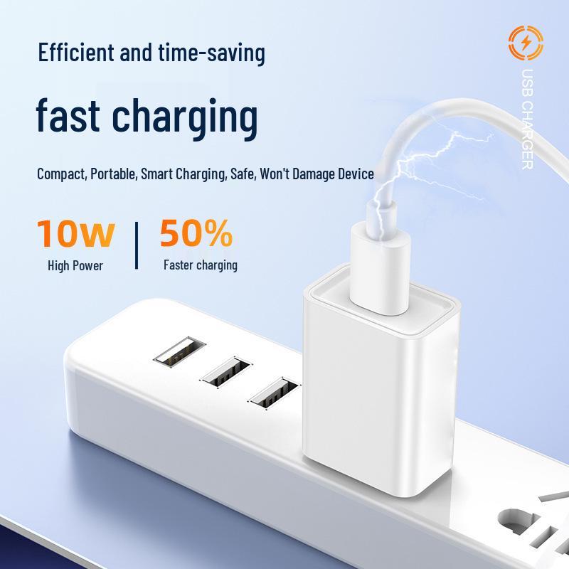 5V2A Fast USB Phone Charger, 3C Certified Adapter, Compact Home Plug Compatible