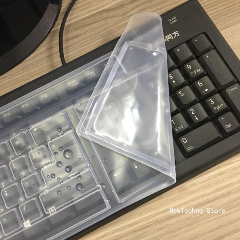 44.5x13.8cm Silicone Keyboard Protector Cover Skin for Computer Desktop Keyboards for 19'' 21.5'' 22.1'' 23'' 24'' 27'' 29''