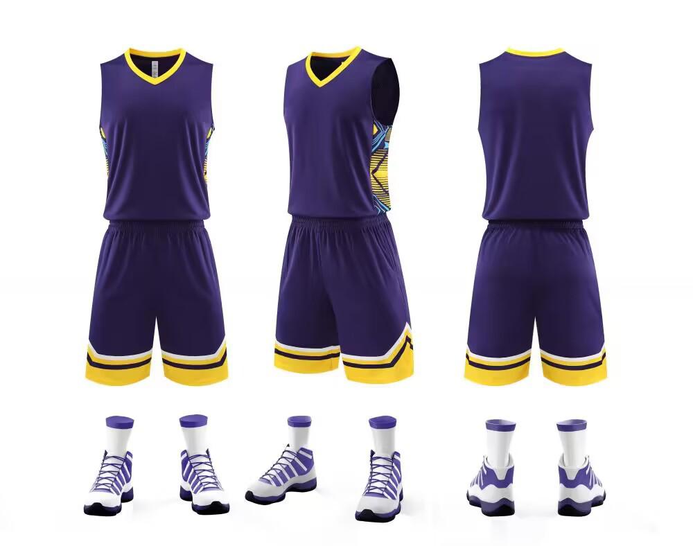 Children s and Adult Basketball Training Uniform Set - Customizable Team Sportswear for Outdoors M фиолетовый