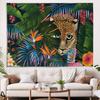 Tropical plant and animal tapestry, leopard wall hanging, Bohemian hippie Tapiz, bedroom, living room, home decoration