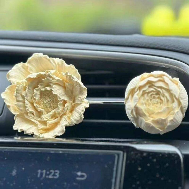 Car Perfume Aromatherapy Peony Flower Diffuser Stone Car Air Conditioner Car Vent Decoration