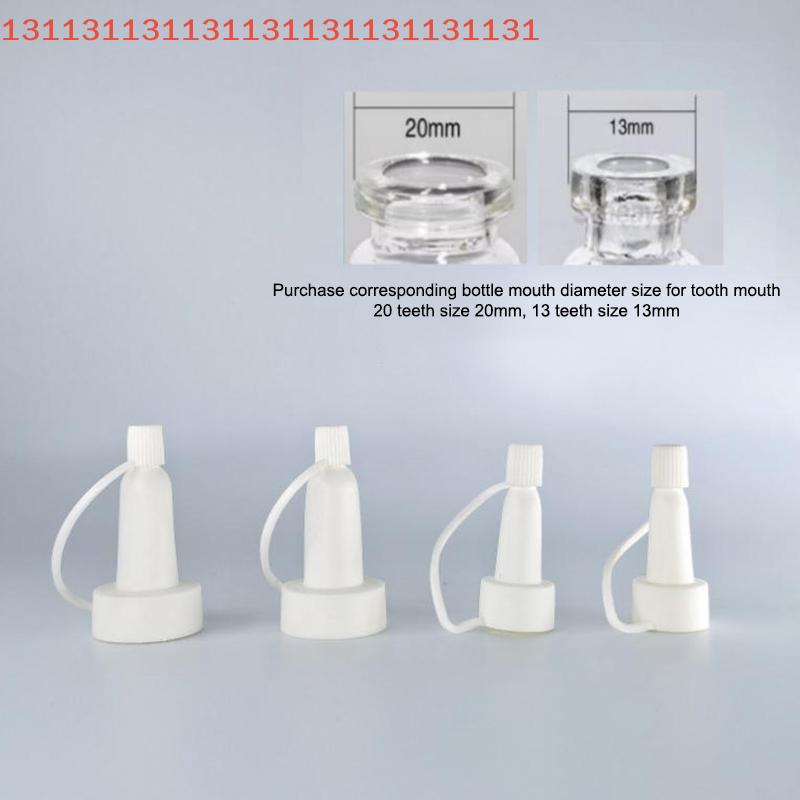 5Pcs For Ampoule Serum Flared Shape Penicillin Bottle Sealing Caps with Dropper Clear Tea Color 13/20mm White Tip Spout Caps
