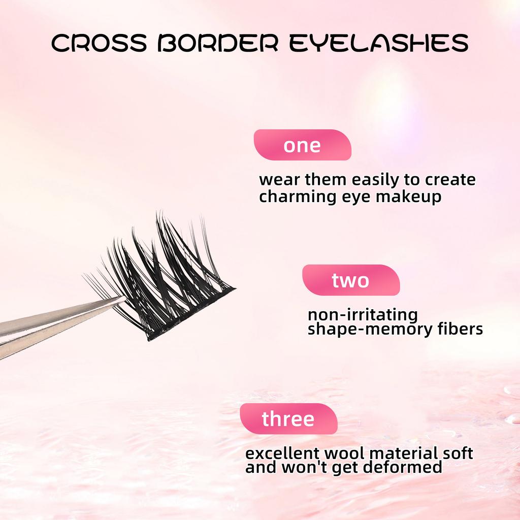 Natural Soft Segmented DIY Cluster Lashes - Large Volume Set, Synthetic Fiber for Effortless Individual Application