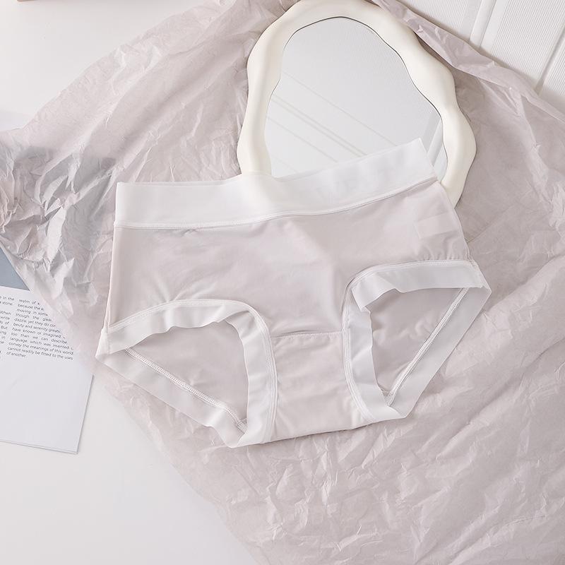 

Бесшовные трусики из ледяного шелка, высокой эластичности, свежих цветов, ультратонкие, приятные к коже, быстросохнущие, женские трусики 3XL светло-серый