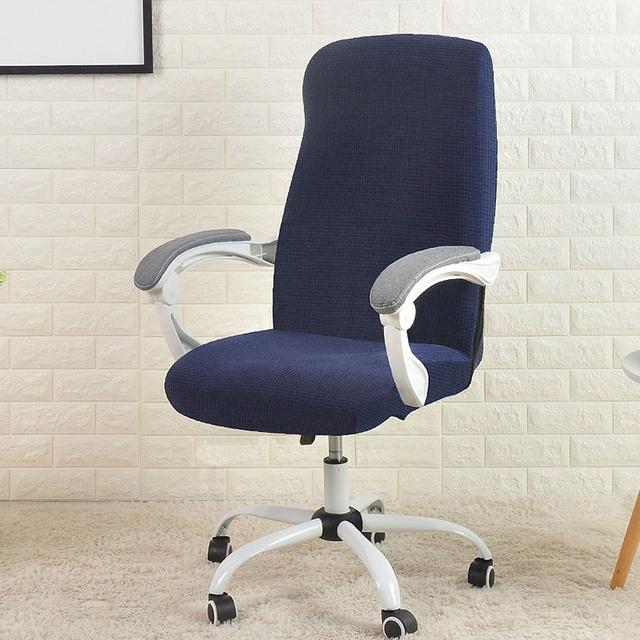 Polar Fleece Office Chair Cover Water Resistant Jacquard Office Computer Chair Covers Elastic Armchair Slipcover For Living Room