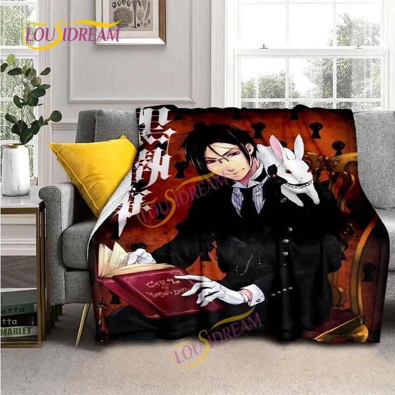 Black Butler Animation Flannel Blanket, Comfortable, Household Picnic Blanket, Suitable for All Seasons