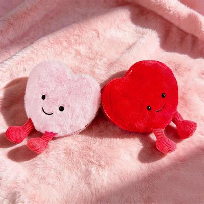 Soft Heart Plush Stuffed Toys Adorable Smiling Red Pink Heart Dolls Cute Valentine'S Day Gift Plushies For Girlfriend Home Decor