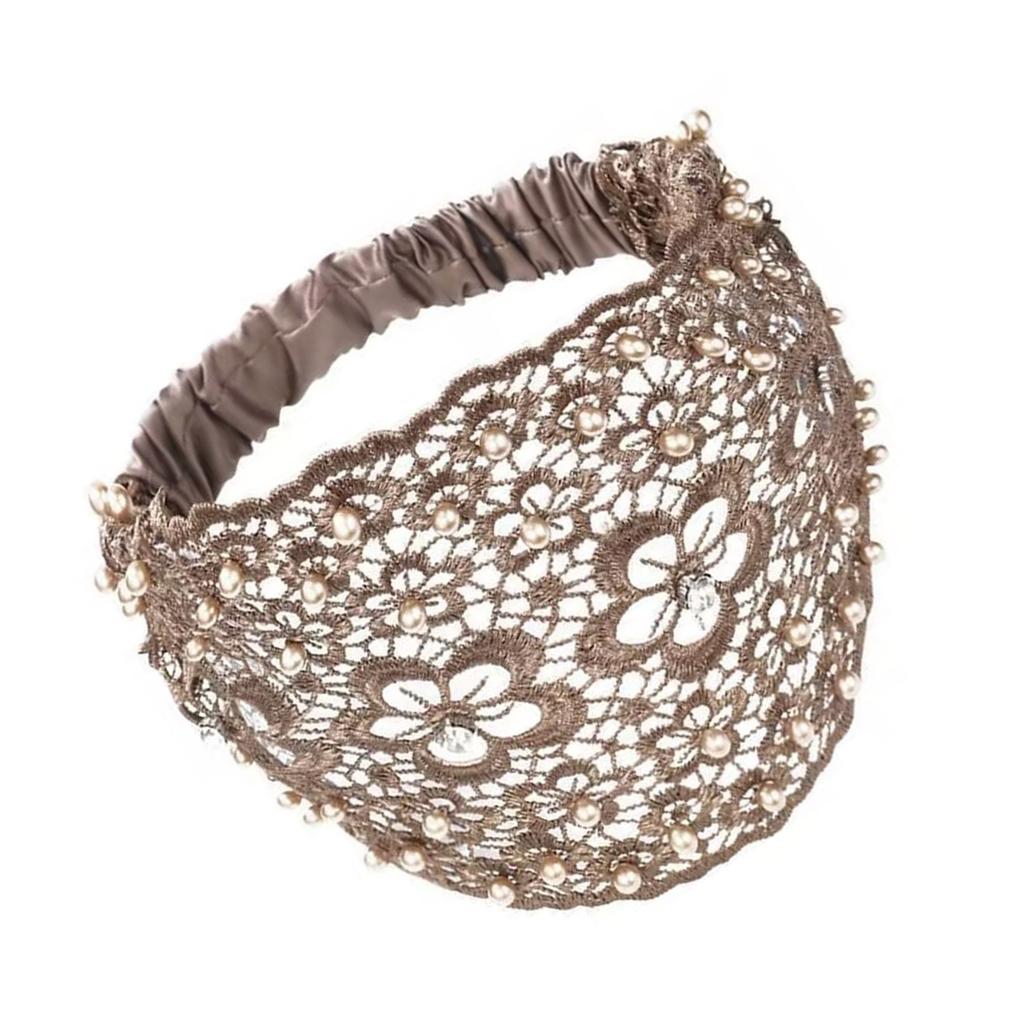 Perlenstickerei Blume Haarreif für Frauen Elegant Flapper Kostüm Stirnband Rutschfest Fascinator Haarband für Maskeraden Veranstaltung