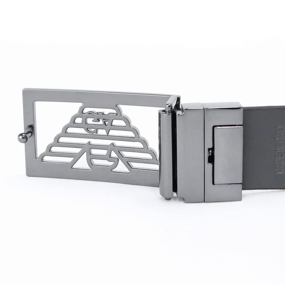 Emporio Armani Reversible Y4S507 Y134J 88244 Men's Belt, 3.5cm Wide, Black, [Used]