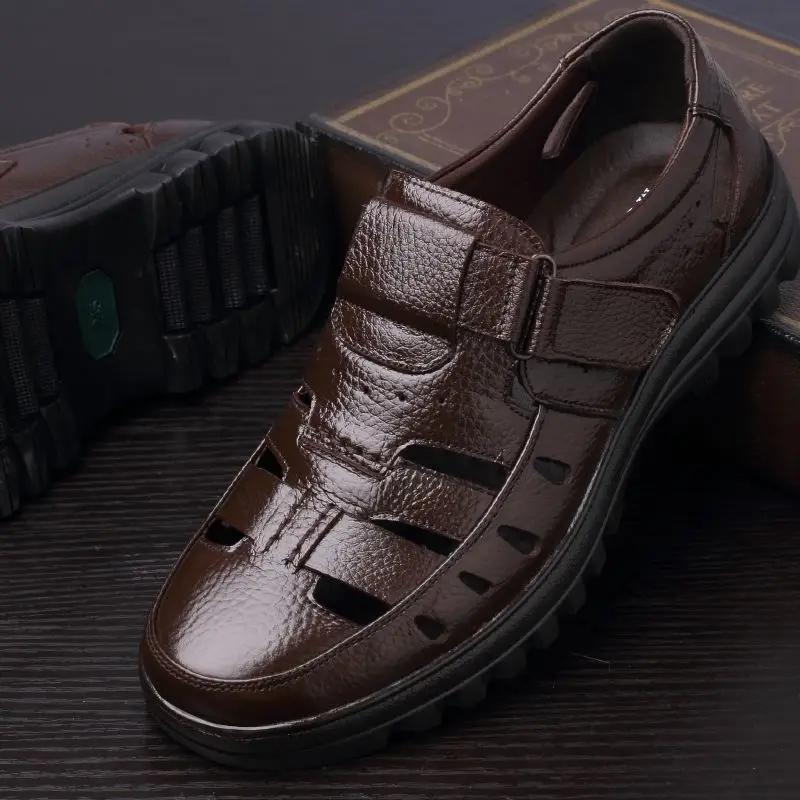 Fashion Luxury Men's Sandals Summer New Hollow Out Leather Shoes for Men Breathable Casual Shoes Fashion High Quality Men Sandalias 2025