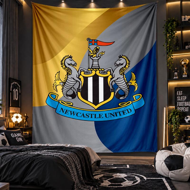 Nástěnná tapisérie Newcastle United Fotbalový potisk Látka do obývacího pokoje Ložnice Domácí dekorace