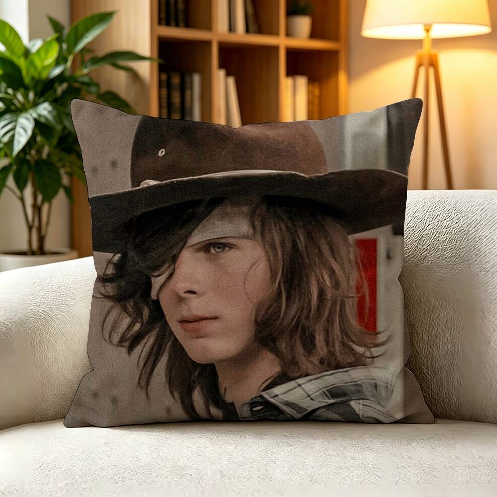TThe Walking Dead Zombie Survival Horror TV Pillow Case Square DoubleSided Sofa Cushion Cover Bedroom Bedside Pillow