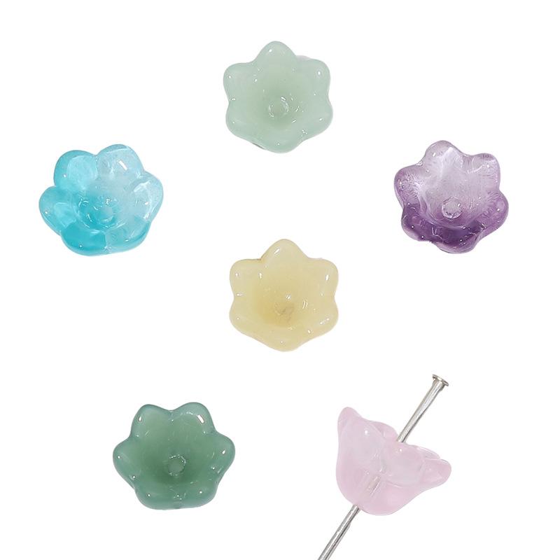 Gradient Glass Imitation Jade Lily of the Valley Beads for DIY Necklace & Bracelet Accessories