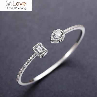 Dazzling Bright Crystal Adjustable Bracelet Female Engagement Accessories Stylish Graceful Hand Jewelry for Anniversary