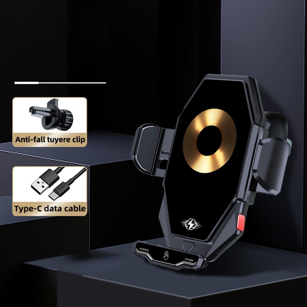 

T7 15W Wireless Car Charger Phone Holder Auto-Induction Air Vent Car Charger Phone Mount Black
