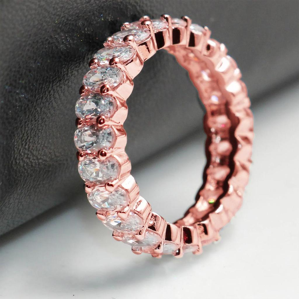 European & American Style Zircon Women's Luxury Ring, Fully Paved Diamond Engagement & Banquet Jewelry