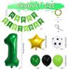 Fußball-Thema Geburtstag Zahl Aluminiumfolien-Ballonset für Kindergeburtstagsparty Dekorationen