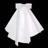 Romantic Long Satin Bow Veil Shawl Bridal Headdress Beautiful Bride's White Headgear  Church