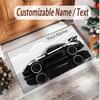 Car Racing Theme Soft Crystal Velvet Rug Custom Name & Text Print Non Slip Floor Rug for Bedroom Living Room