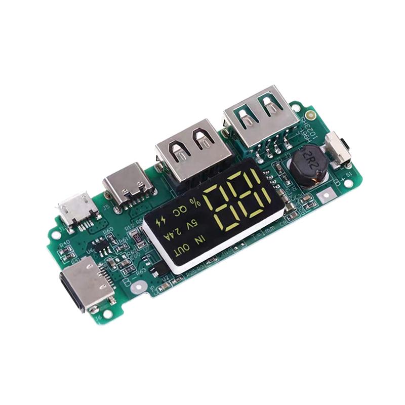 

Lithium Battery Charger Board Led Dual Usb 5V 2.4A Micro Type-C Usb Mobile Power Bank 18650 Digital Display Charging Module One Size