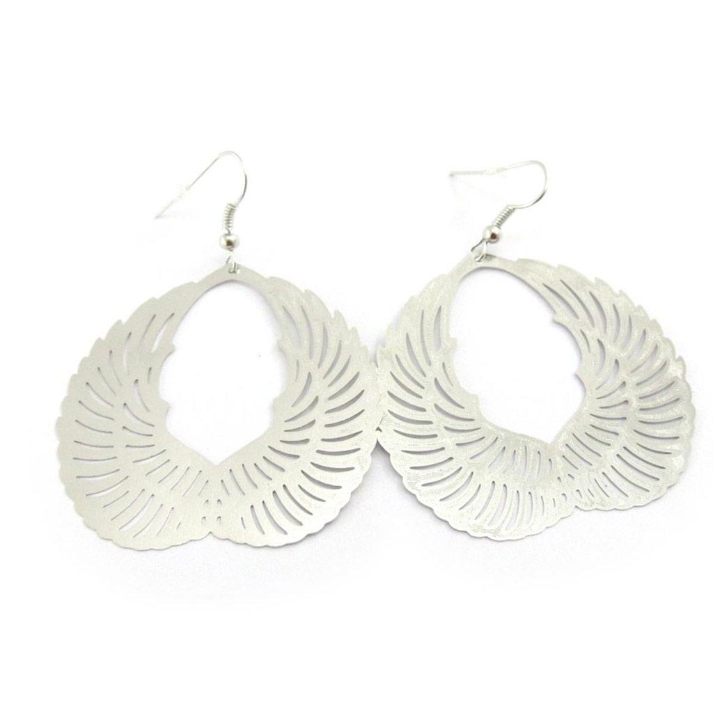 Les Trésors De Lily [J5348] - Designer Earrings 'Les Ailes d'Ange' Silver