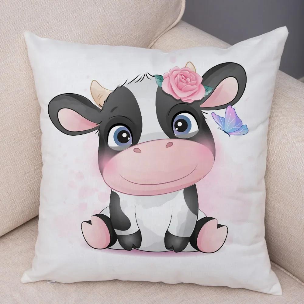 Haustier Hund Katze Druck Kissenbezug Farbe Niedlich Cartoon Tier Kissenbezug Dekoration Sofa Zuhause Kinderzimmer