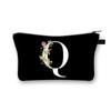 Wild Flower Alphabet Letter A-Z Makeup Bag Canvas Pouch Cosmetic Case Teacher Gift Purse