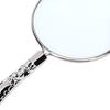 5X Handheld Magnifying Glass 45mm Glass Lens Metal Frame Vintage Handheld Magnifier for Reading Inspection Silver