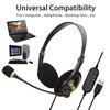 USB Headset with Mic Over Ear Office Call Center Aviation Headphones