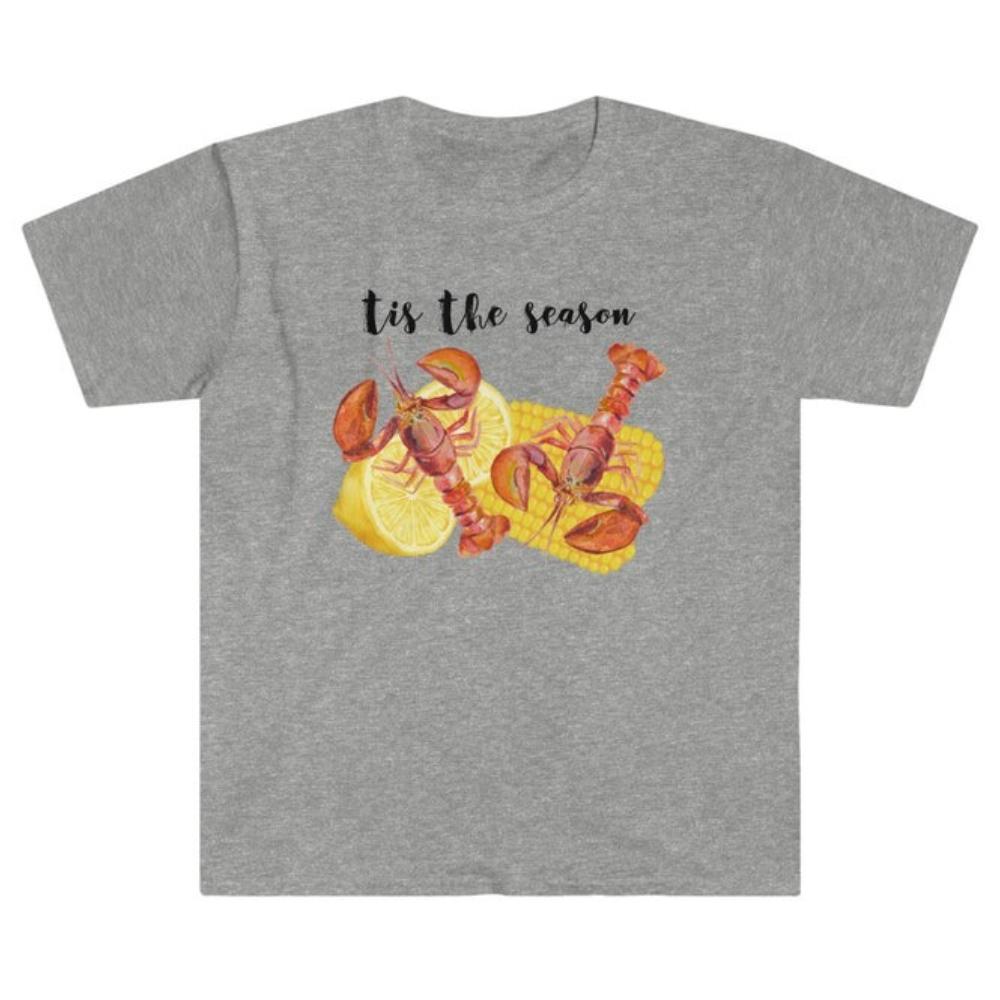 

Tis The Season Crawfish Seafood Boil Graphic T Shirts Carnival Festival Party Woman Man Cotton Shirt Casual Fashion Shortsleev 4XL