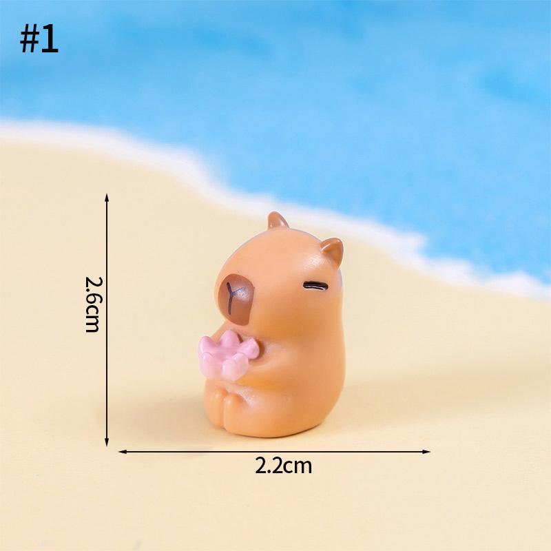 Miniature Capybara Mini Kapibare Action Figures Hot Capybara Model Home Decoration Kids Gift Diy Micro Landscape Ornament
