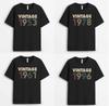 Birthday Shirt Black Vintage  T-shirt Men's Women's Tops Tees 1950-1999 Gift