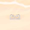 Sweet Love Heart Sparkle Peach Heart Student Earrings Girl Earrings Hundred with Girlfriends