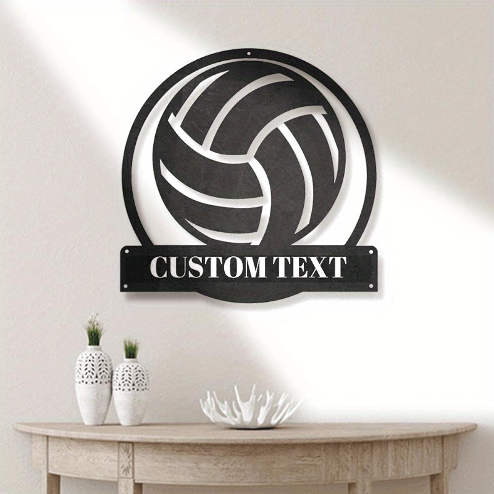 Unique Custom Metal Volleyball Wall Art Contemporary Sports Fan Decor Indoor Outdoor