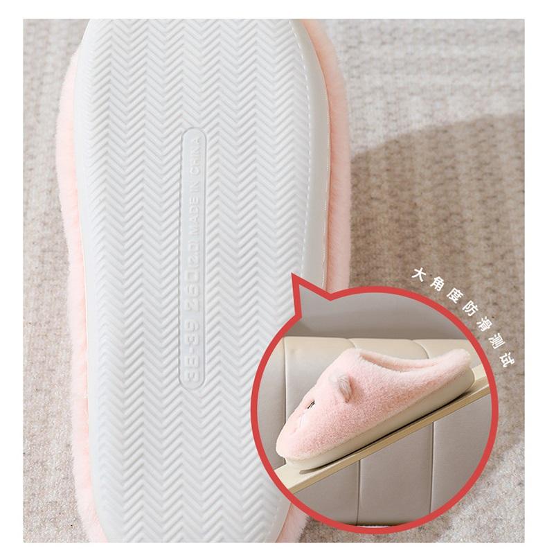 Fashion 24h Fast Shipping Cat Fun Slippers for Adults Winter Furry Slides Couple Home Shoes 46 47 Women Warm Animal Kitty Slippers Pink