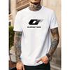 T-shirt d'été décontracté à col rond et manches courtes avec logo graphique QJmotor pour homme