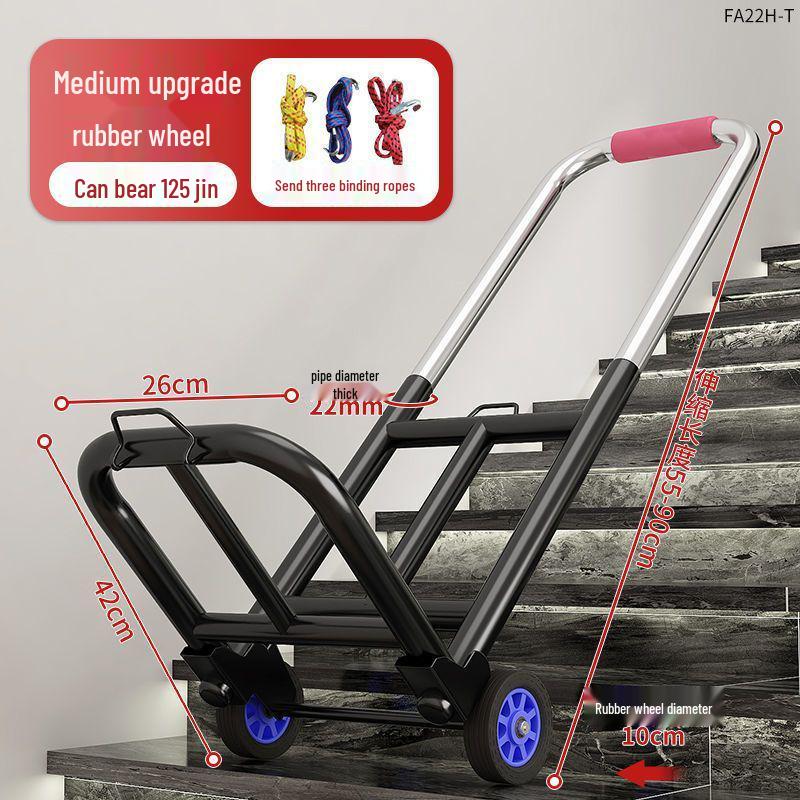 Lightweight Folding Trolley for Climbing Stairs - Multi-Purpose Handcart for Moving, Shopping, and Deliveries