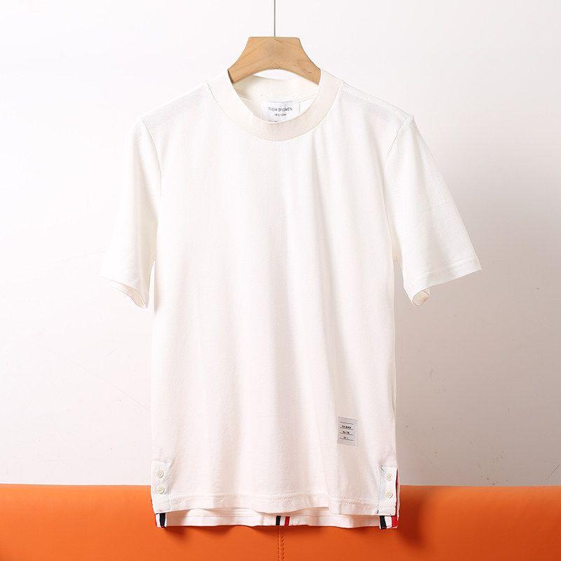 Short-Sleeved T-Shirt with Back Webbing, Unisex Couple Style, Summer Fashion Trendy Brand, Knitted Casual Round-Neck Versatile Top