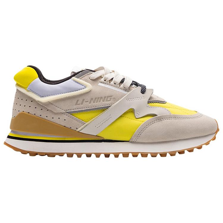 Li Ning 001 Original Aspiration Breathable And Lightweight Low top Casual Shoes Men's Gray Yellow AGCP313-3